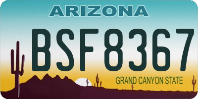 AZ license plate BSF8367