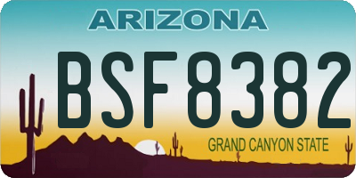AZ license plate BSF8382