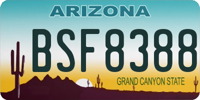 AZ license plate BSF8388