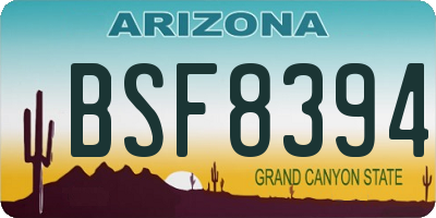 AZ license plate BSF8394