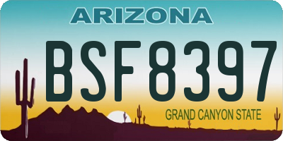 AZ license plate BSF8397
