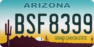 AZ license plate BSF8399