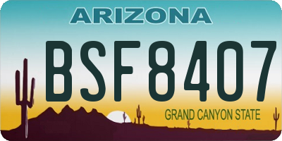AZ license plate BSF8407