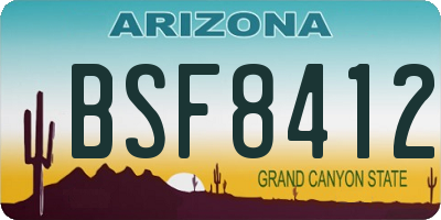 AZ license plate BSF8412