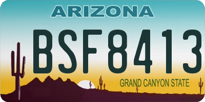 AZ license plate BSF8413