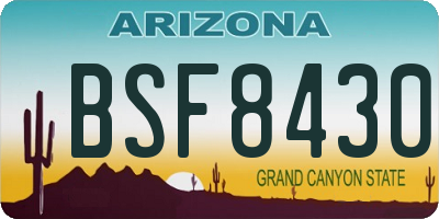 AZ license plate BSF8430