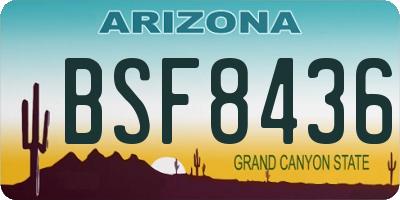 AZ license plate BSF8436