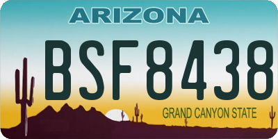 AZ license plate BSF8438