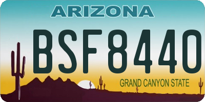 AZ license plate BSF8440
