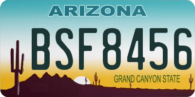 AZ license plate BSF8456