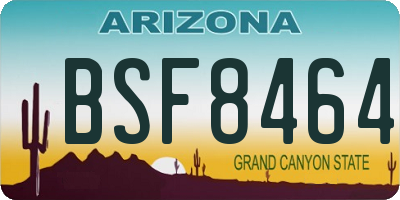 AZ license plate BSF8464