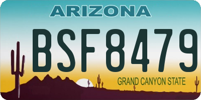AZ license plate BSF8479
