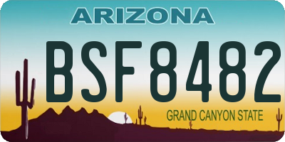 AZ license plate BSF8482