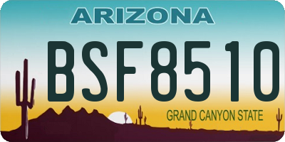 AZ license plate BSF8510