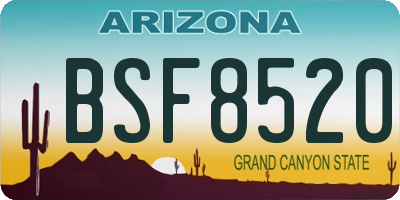 AZ license plate BSF8520