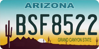 AZ license plate BSF8522