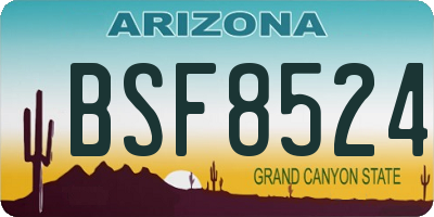 AZ license plate BSF8524