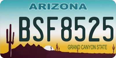 AZ license plate BSF8525