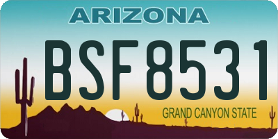 AZ license plate BSF8531