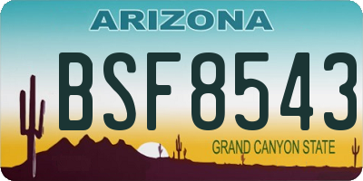 AZ license plate BSF8543
