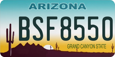AZ license plate BSF8550