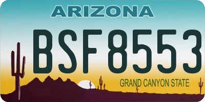 AZ license plate BSF8553
