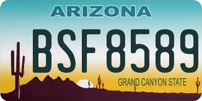 AZ license plate BSF8589