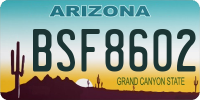 AZ license plate BSF8602