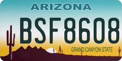 AZ license plate BSF8608