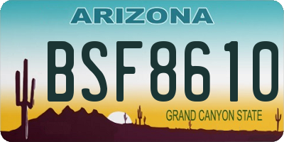 AZ license plate BSF8610
