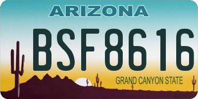 AZ license plate BSF8616