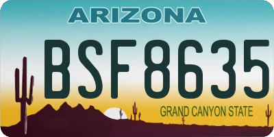 AZ license plate BSF8635