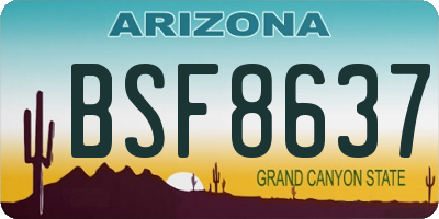 AZ license plate BSF8637