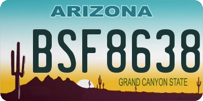 AZ license plate BSF8638