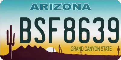 AZ license plate BSF8639