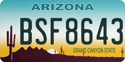 AZ license plate BSF8643