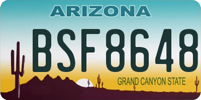 AZ license plate BSF8648