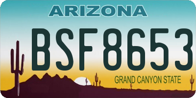 AZ license plate BSF8653