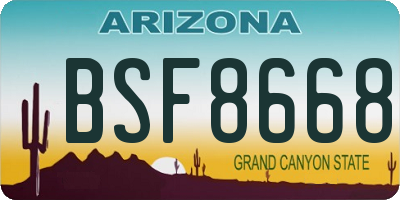 AZ license plate BSF8668