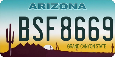 AZ license plate BSF8669