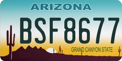 AZ license plate BSF8677