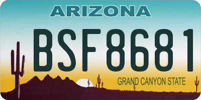 AZ license plate BSF8681