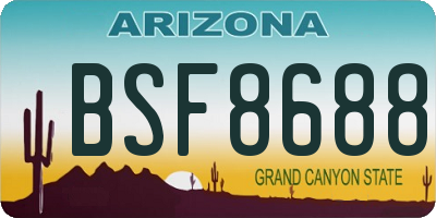 AZ license plate BSF8688