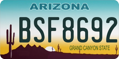 AZ license plate BSF8692