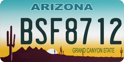 AZ license plate BSF8712