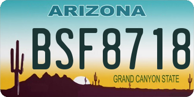 AZ license plate BSF8718