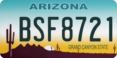AZ license plate BSF8721