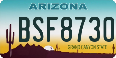 AZ license plate BSF8730