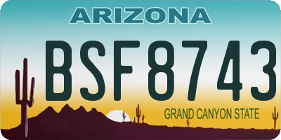 AZ license plate BSF8743