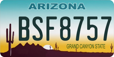 AZ license plate BSF8757